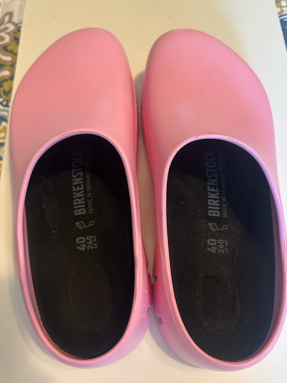 Birkenstock Fondant Pink Polyurethane Clogs Sz 40 L9 M7 - Picture 8 of 10